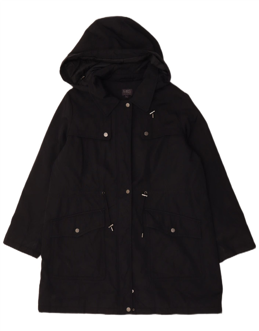 Giacca parka oversize con cappuccio da donna Marks & Spencer UK 16 grande nera