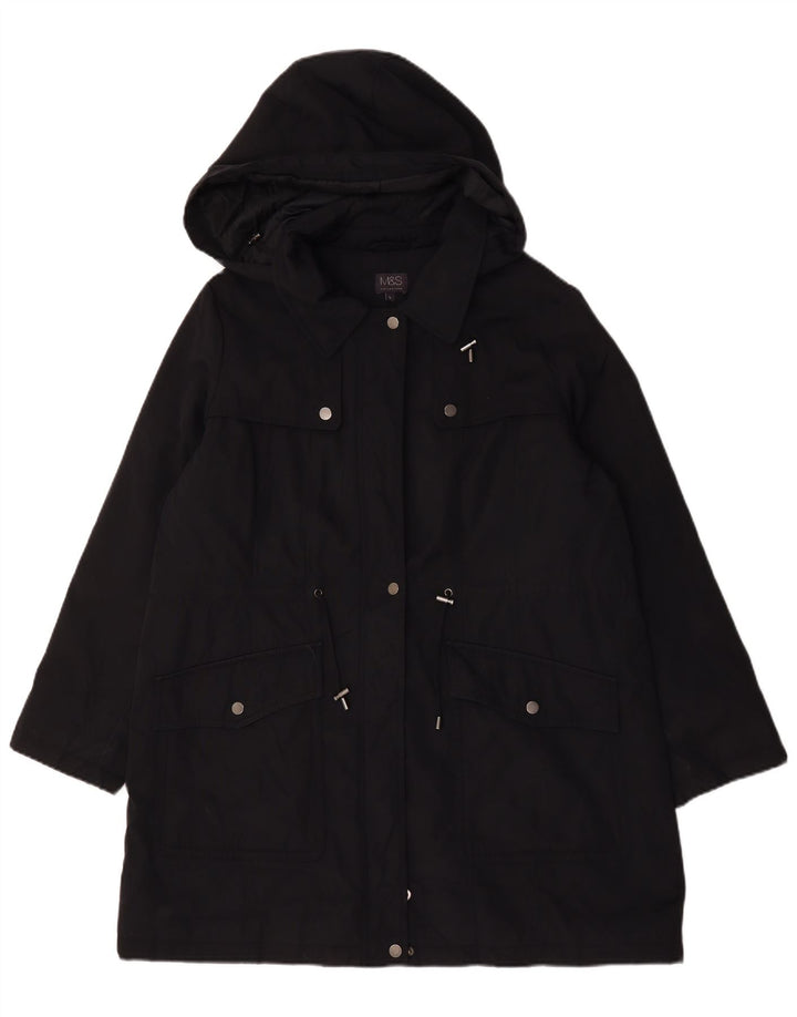 Giacca parka oversize con cappuccio da donna Marks & Spencer UK 16 grande nera