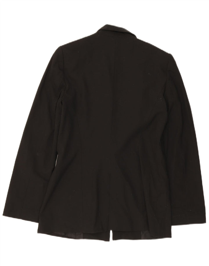 Giacca Blazer a 1 Bottone da Donna ZARA UK 12 Medio Nero Poliestere