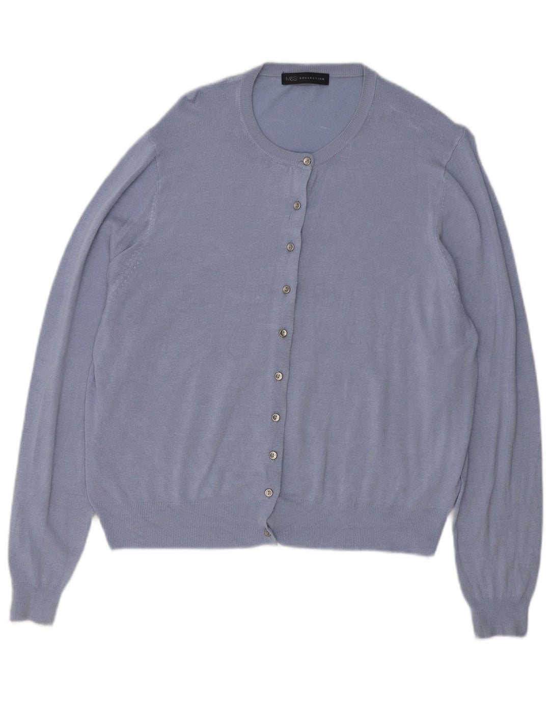MARKS & SPENCER Maglione cardigan oversize da donna UK 18 XL Viscosa blu