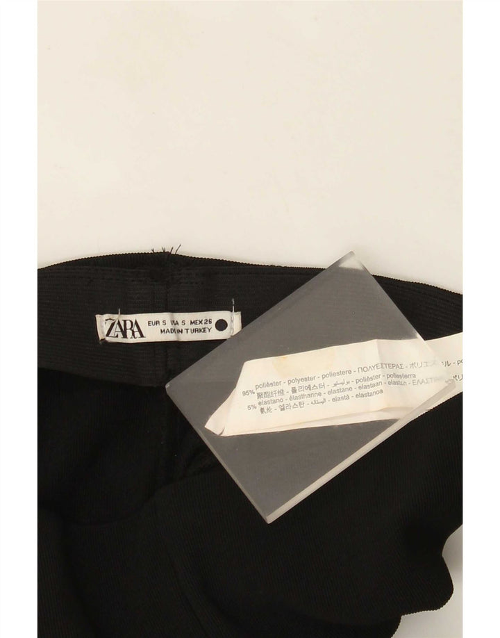 Pantaloni casual svasati da donna Zara piccoli W26 L32 poliestere nero