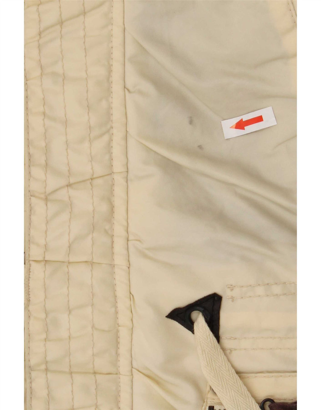 Giacca parka con cappuccio da donna KHUJO UK 16 grande nylon bianco sporco