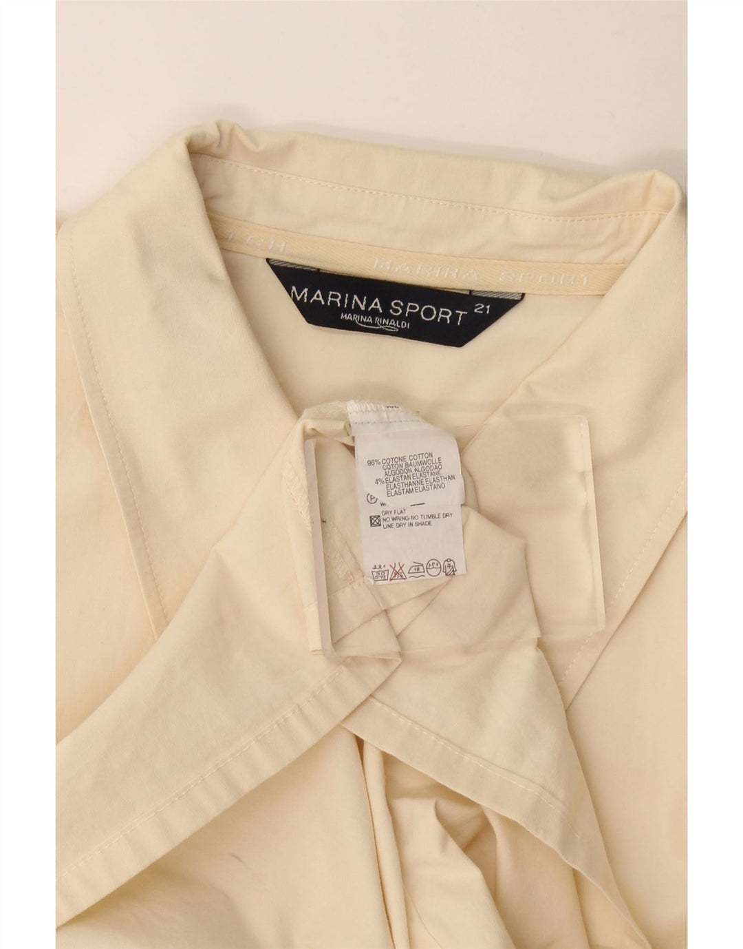 Marina Rinaldi Camicia Donna Manica Corta Taglia 21 Cotone Beige Medio