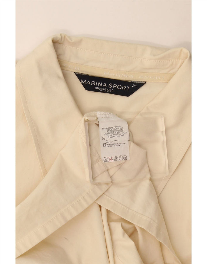 Marina Rinaldi Camicia Donna Manica Corta Taglia 21 Cotone Beige Medio