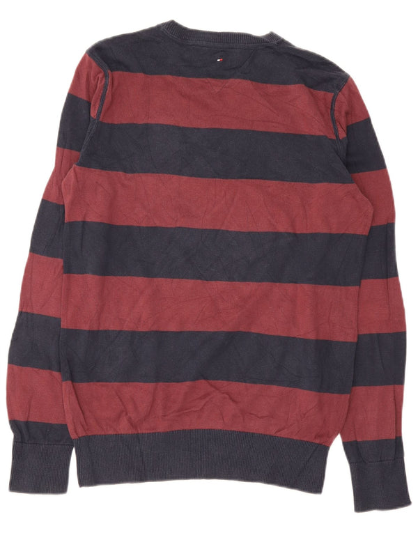 Maglione maglione girocollo da ragazzo Tommy Hilfiger 15-16 anni a righe bordeaux