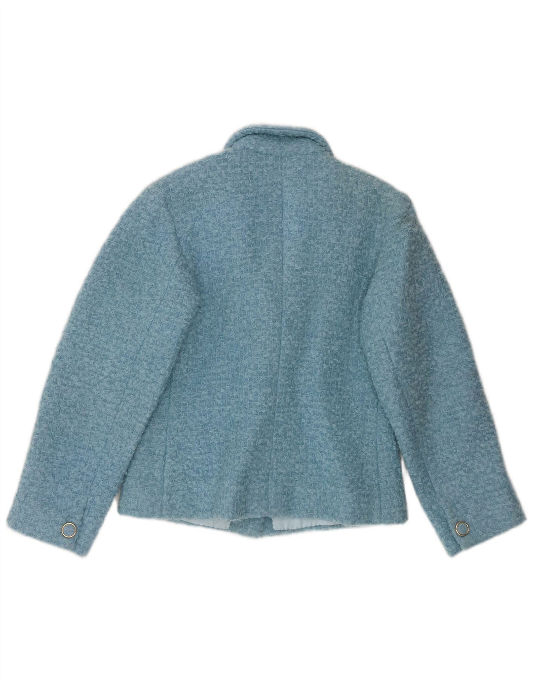 Giacca blazer vintage da donna a 3 bottoni corta UK 12 blu medio