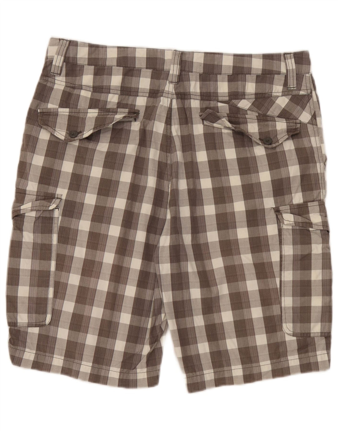 Pantaloncini cargo da uomo Quiksilver W32 in cotone a quadri marrone medio
