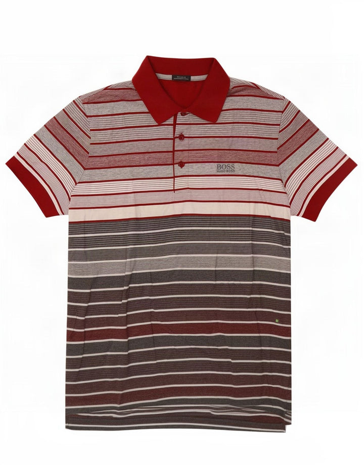 Polo Hugo Boss da uomo vestibilità regolare piccola in cotone a righe rosse