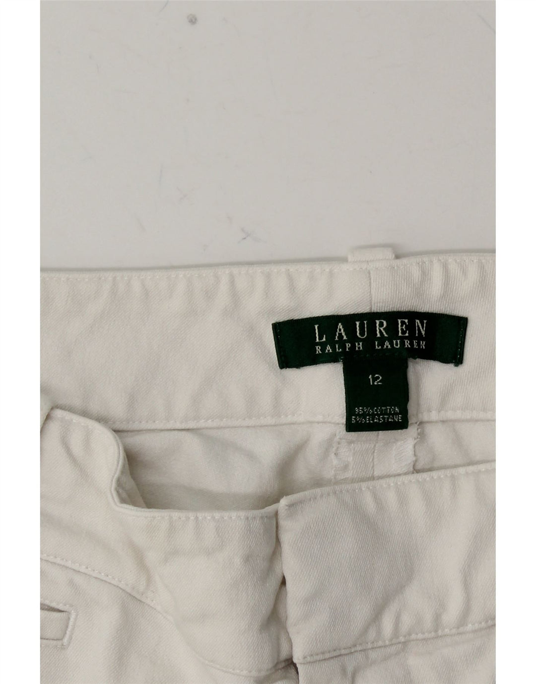 Pantaloni casual dritti da donna RALPH LAUREN US 12 Large W32 L27 Bianco