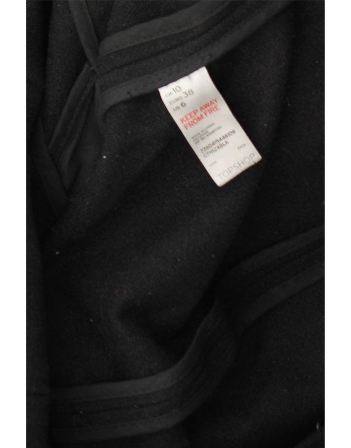 Montgomery con cappuccio da donna vintage UK 10 piccolo in lana nera