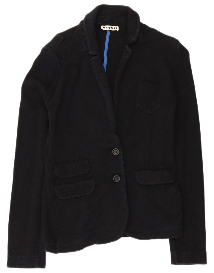 Giacca blazer da donna a 2 bottoni Whistles UK 10 piccola in cotone nero