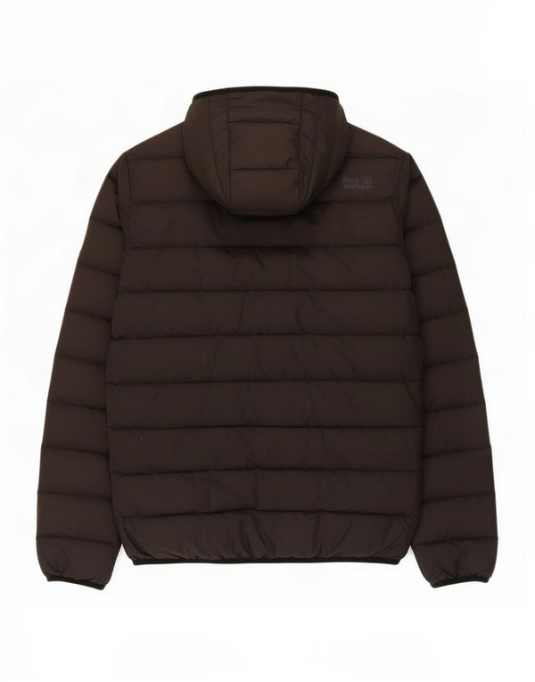 Giacca imbottita con cappuccio da uomo Jack Wolfskin UK 40/42 grande poliestere nero