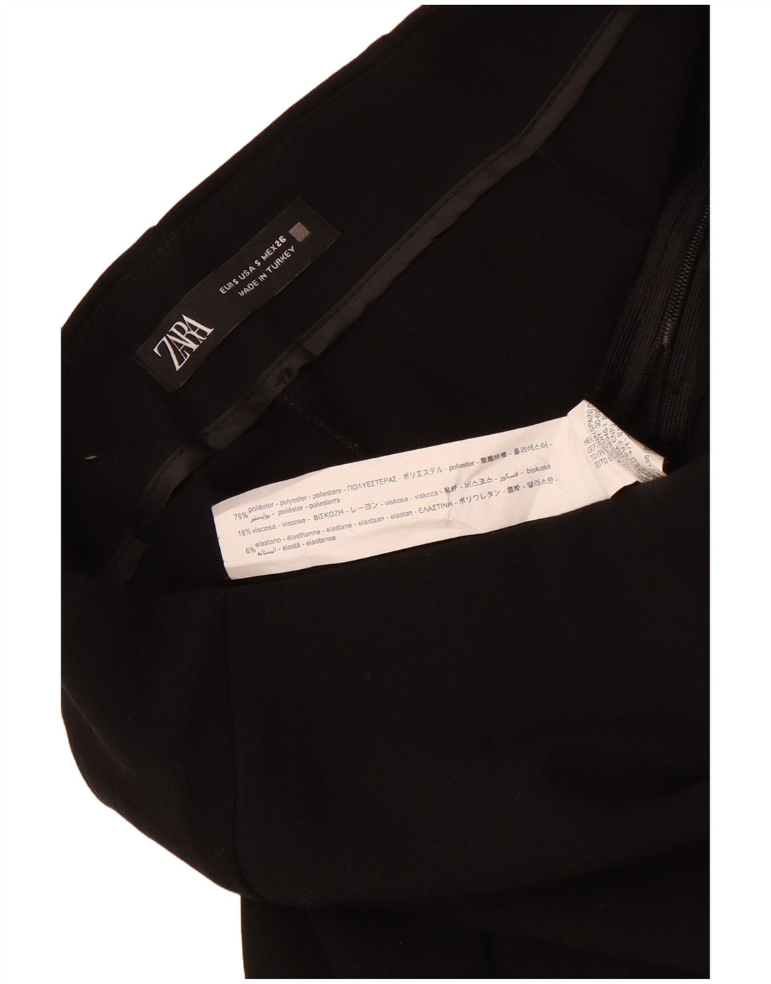 Gonna corta da donna Zara UK 8 piccola in poliestere nero