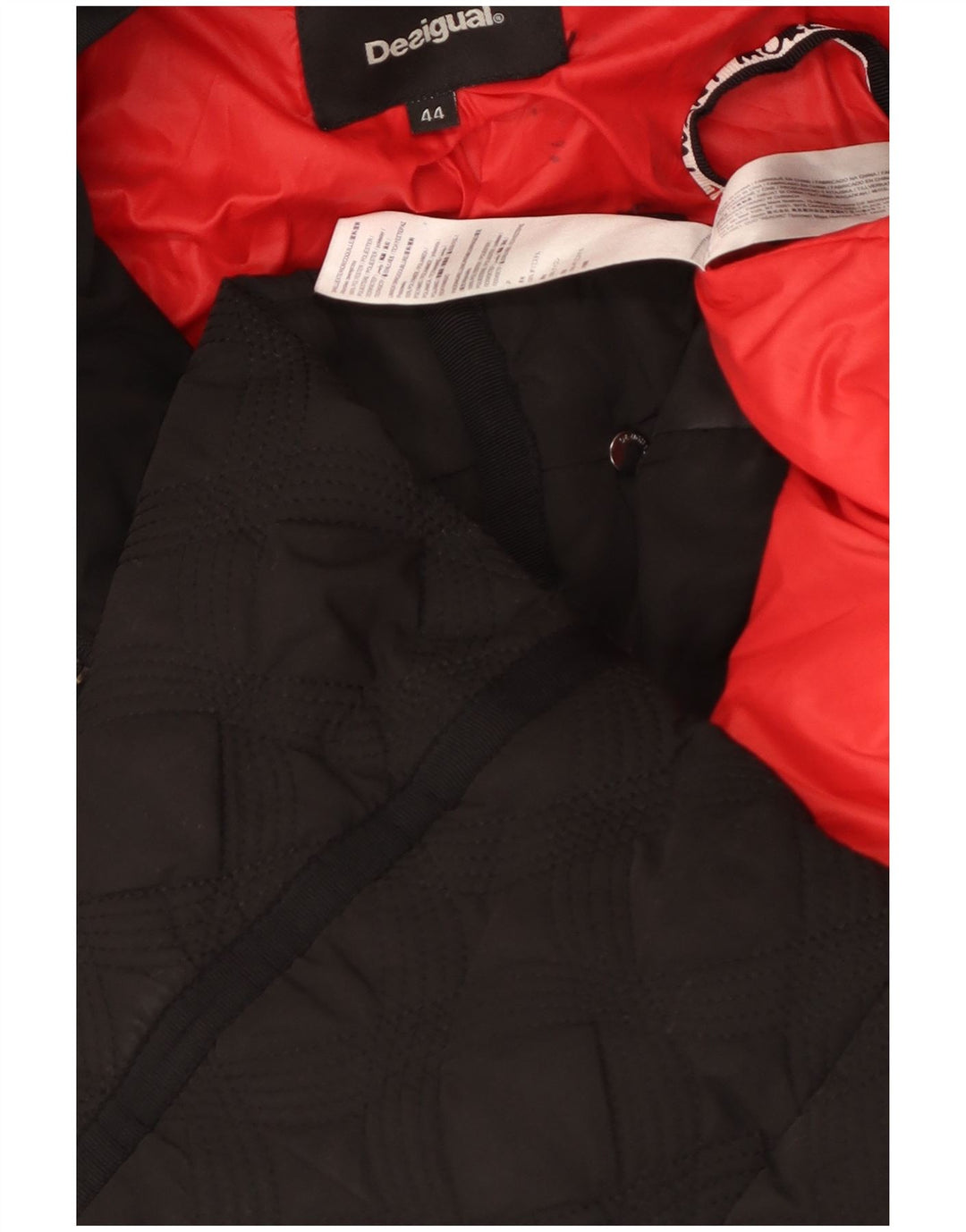 Cappotto imbottito trapuntato con cappuccio da donna Desigual EU 44 XL poliestere nero