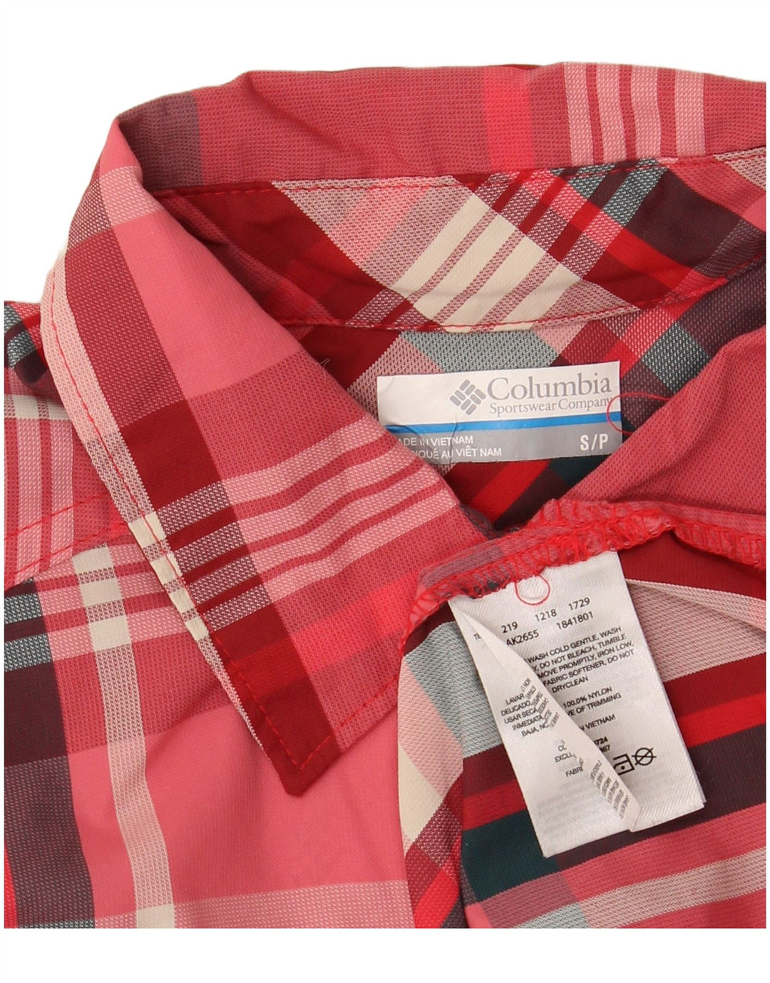 COLUMBIA Womens Shirt UK 10 Small Red Plaid Nylon