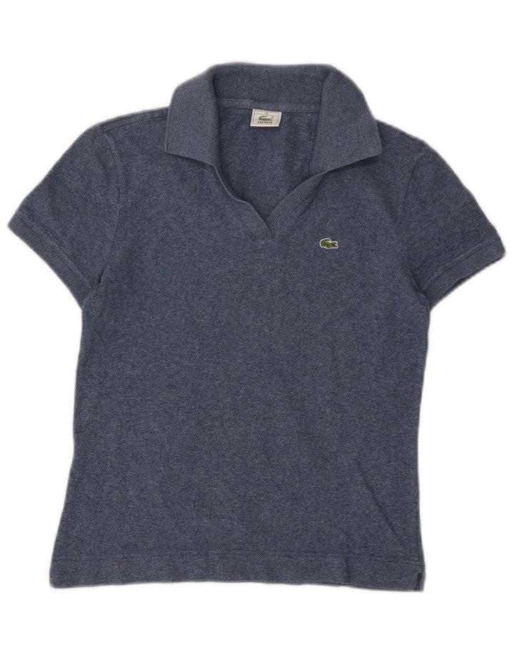 Polo da donna Lacoste taglia 40 media cotone screziato blu navy