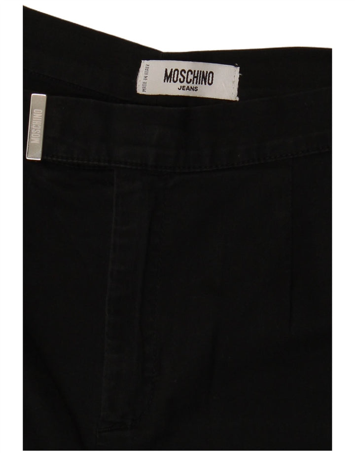 Pantaloni Capri dritti da donna MOSCHINO W28 L21 neri