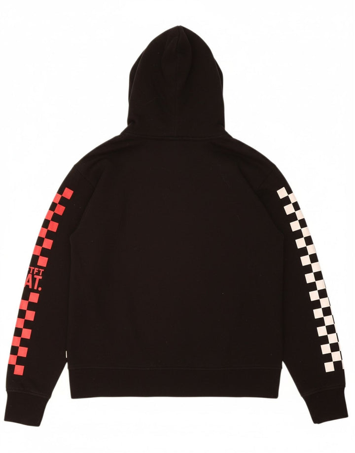 VANS Mens Graphic Hoodie Jumper Small Black Geometric Cotton