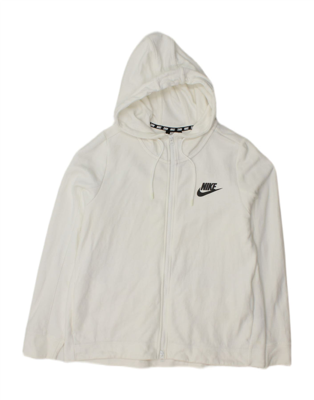 NIKE Mens Graphic Zip Hoodie Sweater Large White Cotton Vintage Nike and Second-Hand Nike from Messina Hembry 