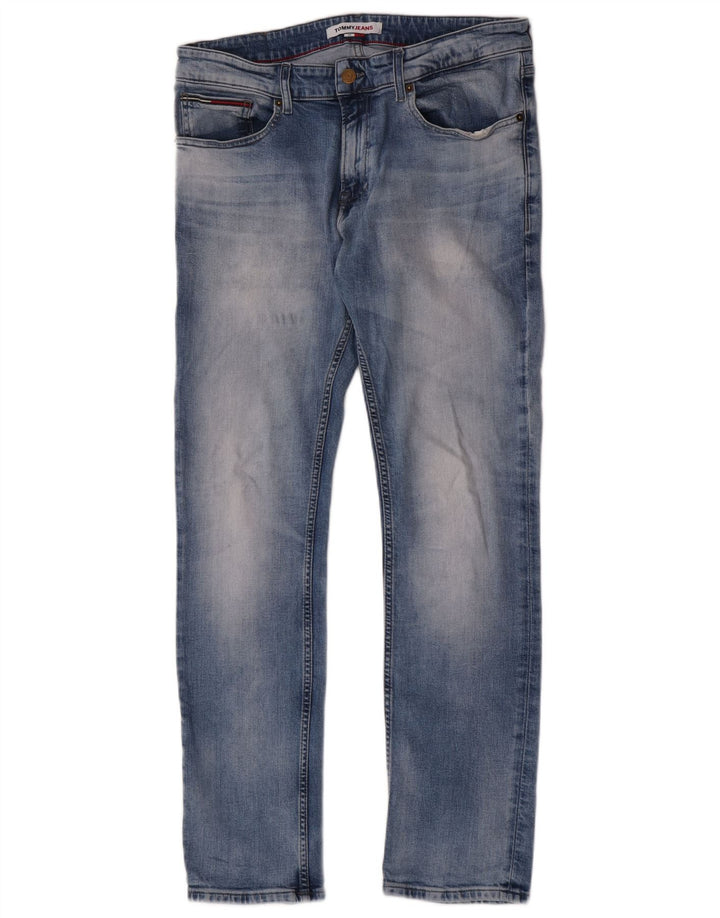 Jeans slim da uomo Tommy Hilfiger W34 L32 cotone blu