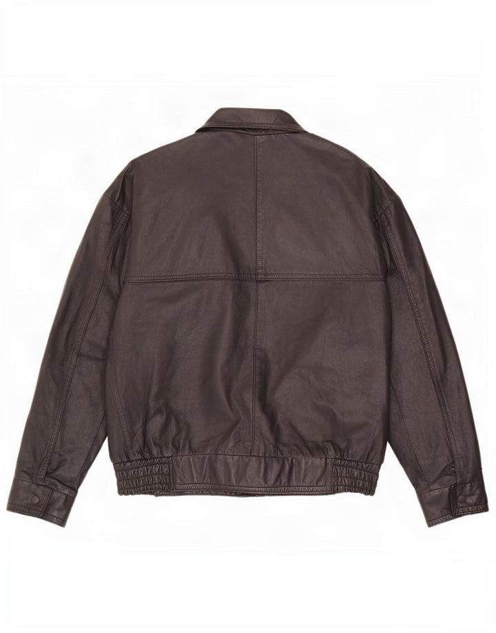Giacca in pelle vintage da uomo UK 40 grande nera
