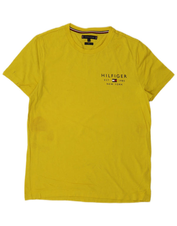 T-shirt grafica da uomo slim fit Tommy Hilfiger Top in cotone giallo medio
