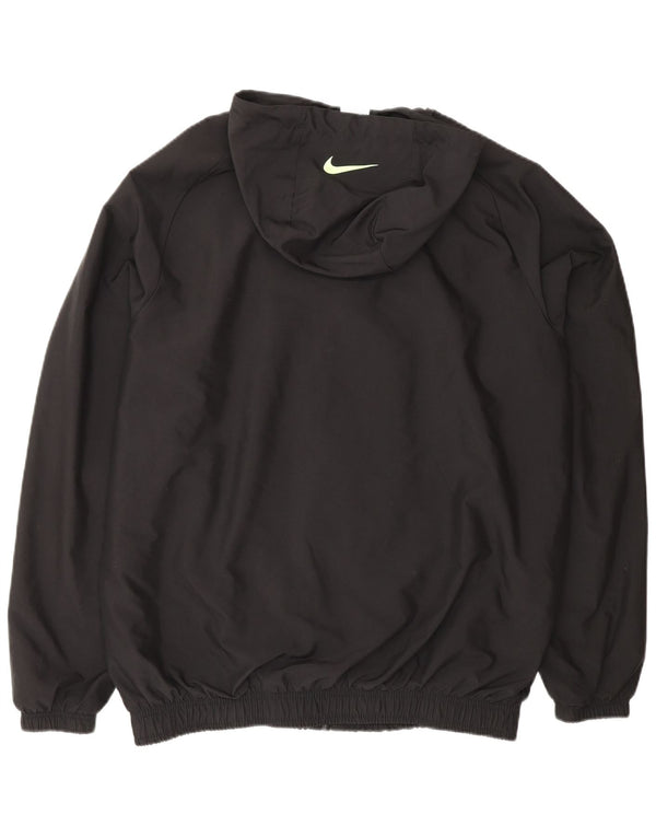 NIKE Giacca da tuta da uomo con cappuccio, grande, in poliestere nero