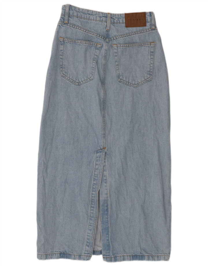 Gonna in denim da donna Topshop UK 8 piccola W26 blu
