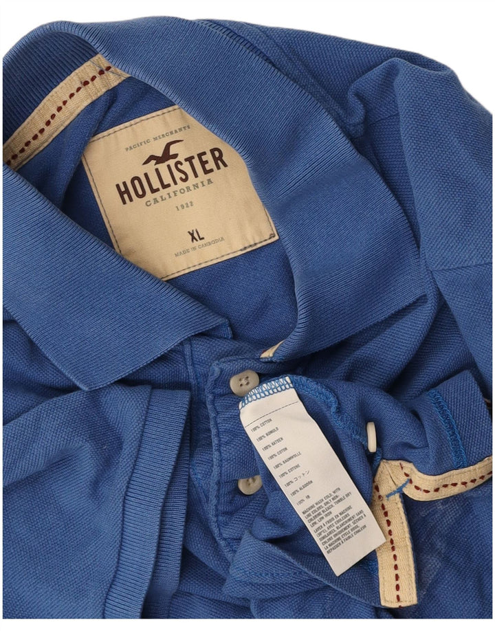 Polo da uomo HOLLISTER XL in cotone blu