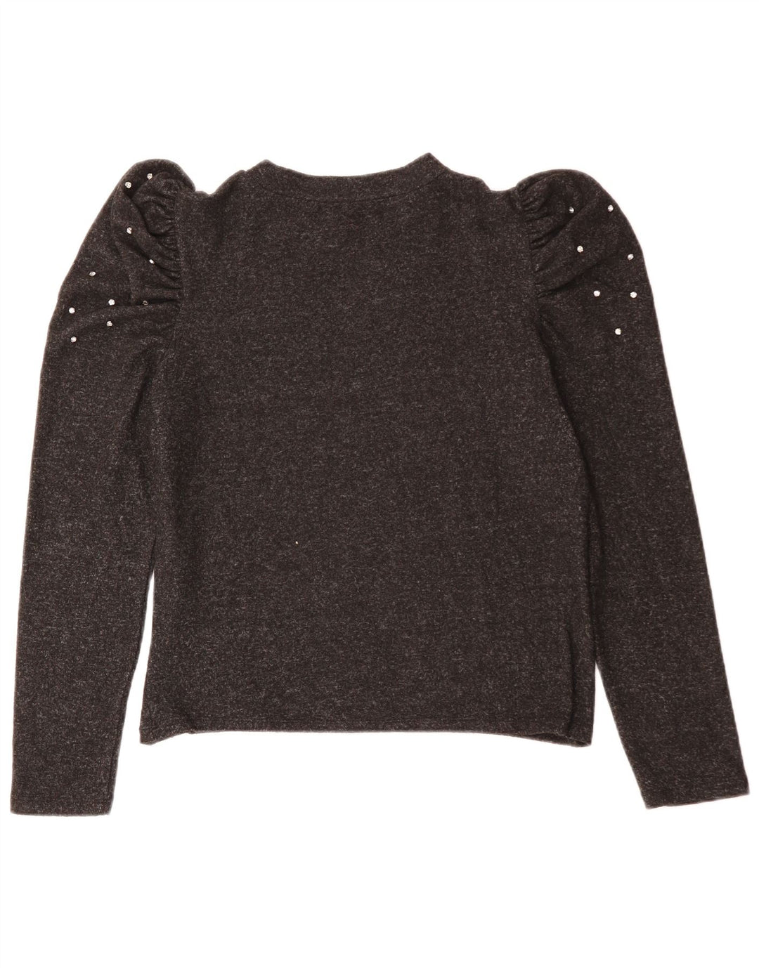 Maglia ZARA Donna Manica Lunga UK 14 Large Grigio