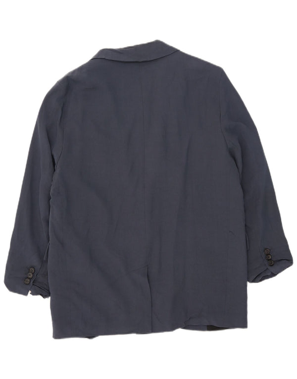 Giacca blazer oversize a 1 bottone da donna Zara UK 10 piccola in viscosa blu navy