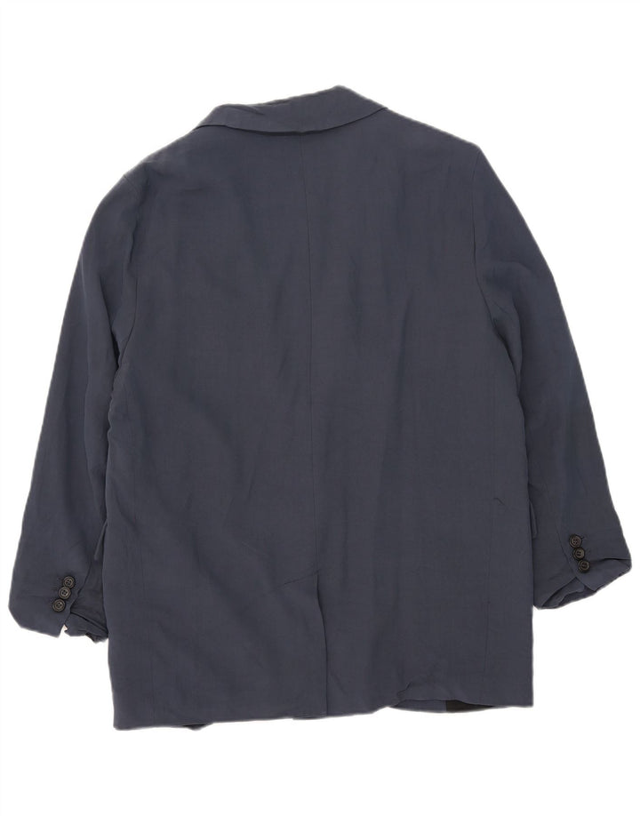 Giacca blazer oversize a 1 bottone da donna Zara UK 10 piccola in viscosa blu navy
