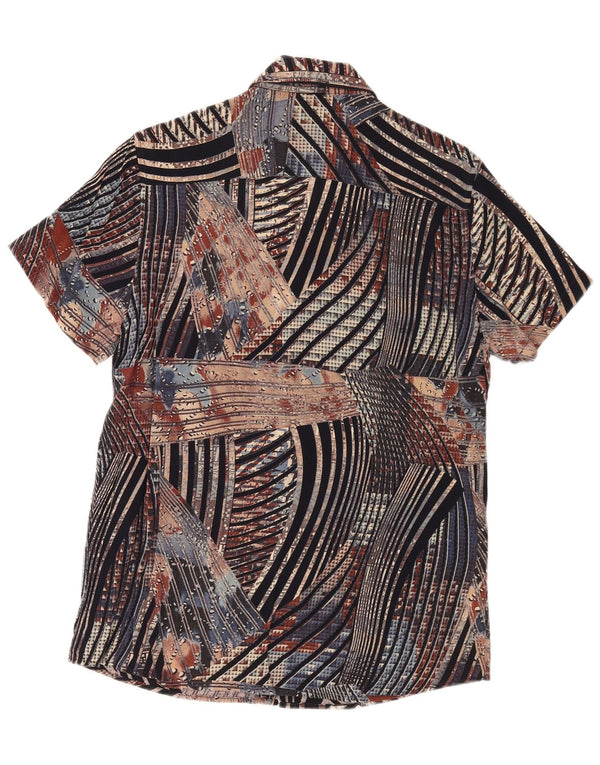 Camicia a maniche corte da uomo VINTAGE piccola a righe multicolore