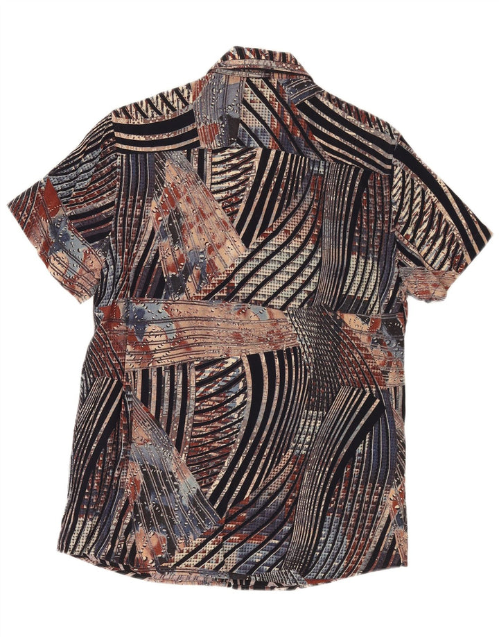 Camicia a maniche corte da uomo VINTAGE piccola a righe multicolore