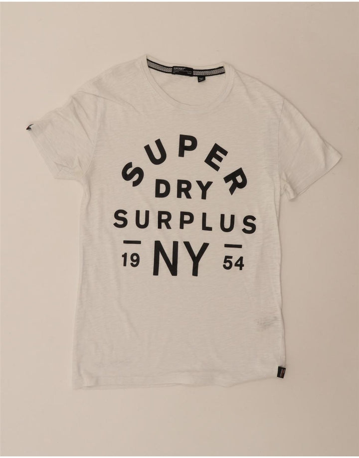 T-shirt grafica da uomo SUPERDRY Top in cotone bianco medio