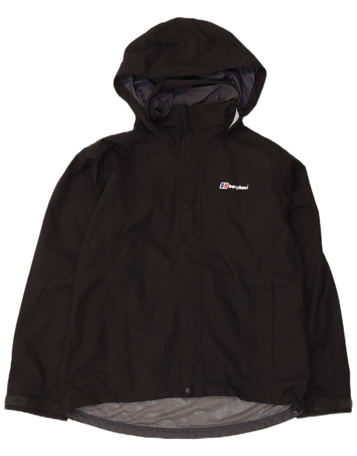 Giacca antipioggia da uomo con cappuccio Berghaus UK 38 media nera in poliammide