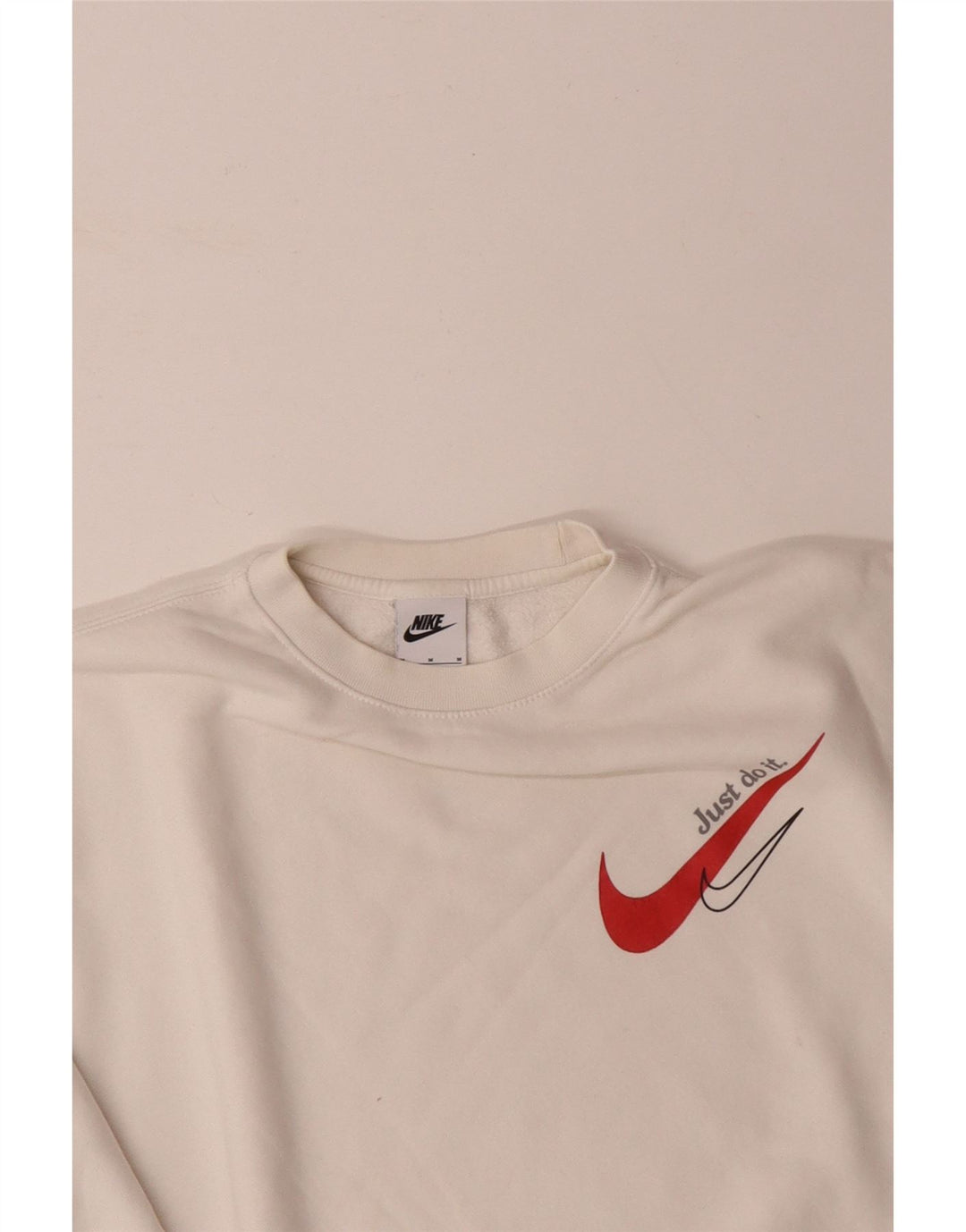 NIKE Felpa da uomo maglione medio cotone bianco sporco