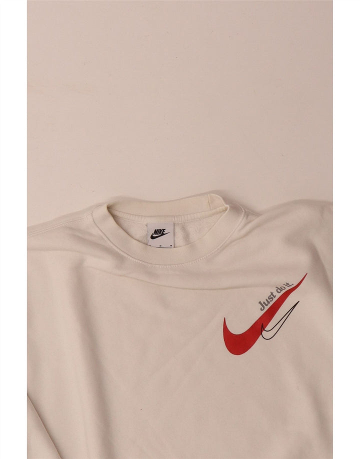 NIKE Felpa da uomo maglione medio cotone bianco sporco