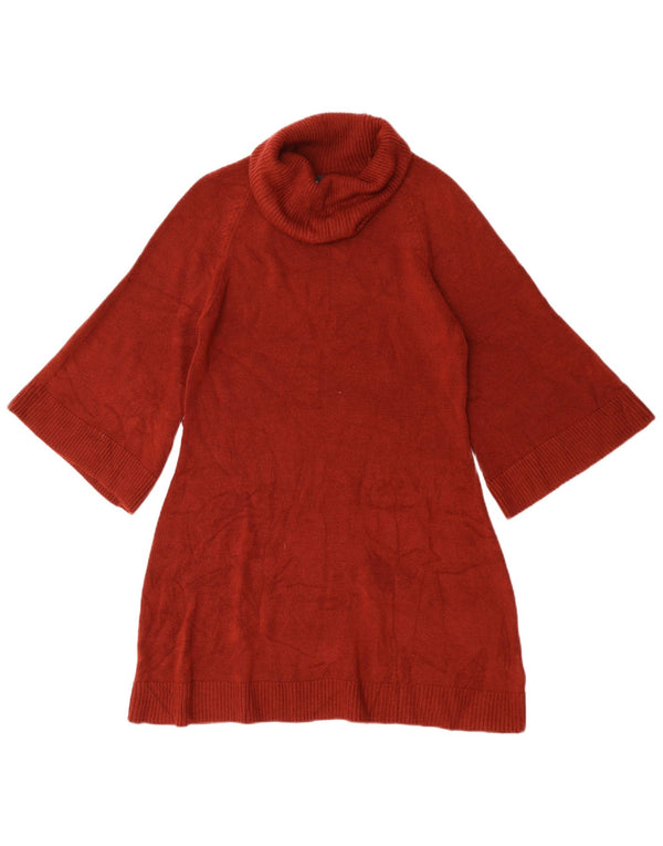Mossimo Abito maglione da donna con collo alto e maniche a 3/4 UK 14 Large Bordeaux