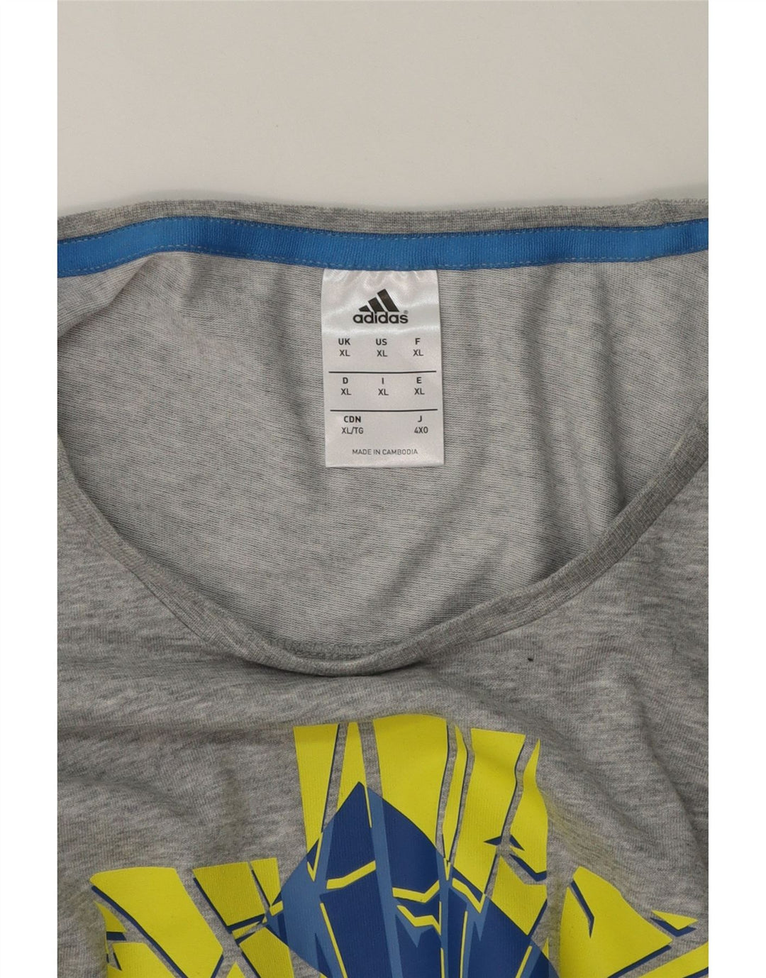 ADIDAS Mens Graphic T-Shirt Top XL Grey Vintage Adidas and Second-Hand Adidas from Messina Hembry 