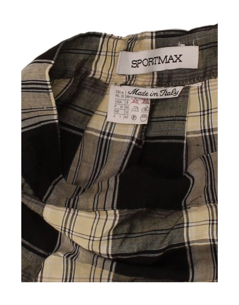 SPORTMAX Womens Wrap Skirt UK 12 Medium W26 Black Check Vintage Sportmax and Second-Hand Sportmax from Messina Hembry 
