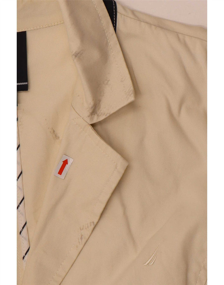 Giacca blazer da donna a 3 bottoni Nautica US 10 grande cotone beige