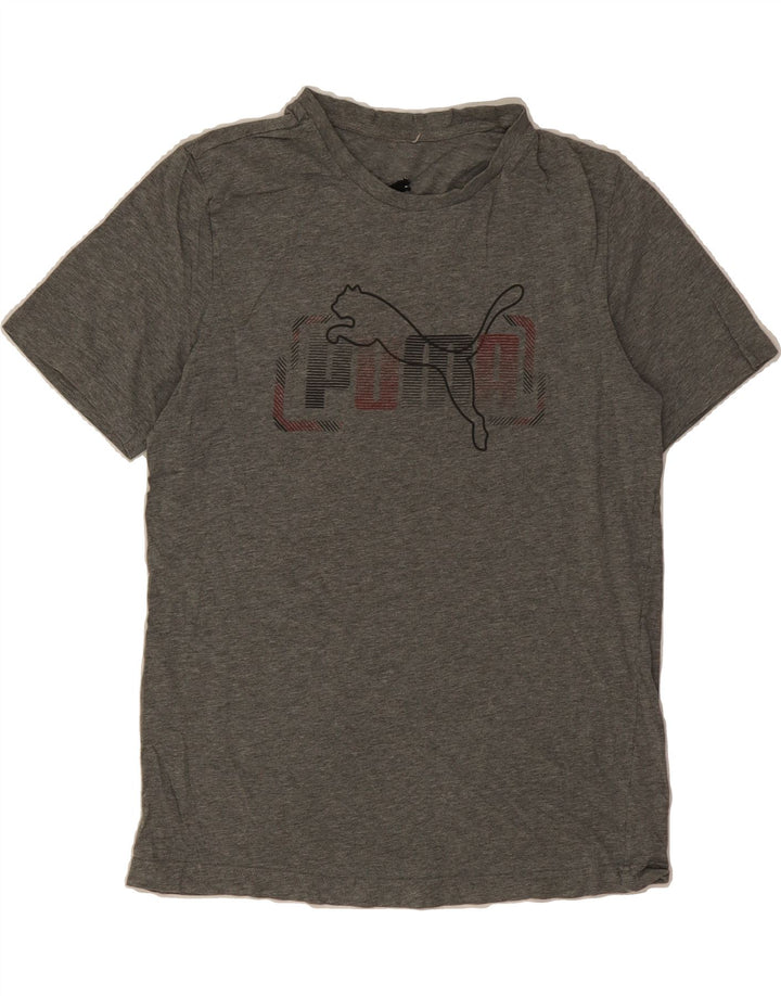 PUMA Womens Graphic T-Shirt Top UK 12 Medium Grey Cotton Vintage Puma and Second-Hand Puma from Messina Hembry 