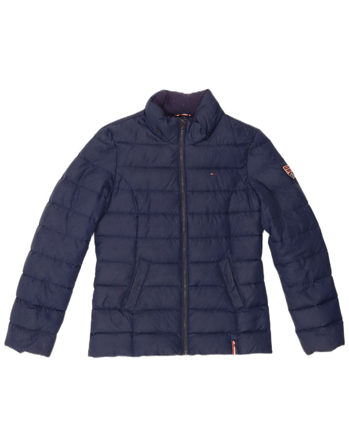 Giacca imbottita da donna Tommy Hilfiger UK 14 poliestere medio blu navy