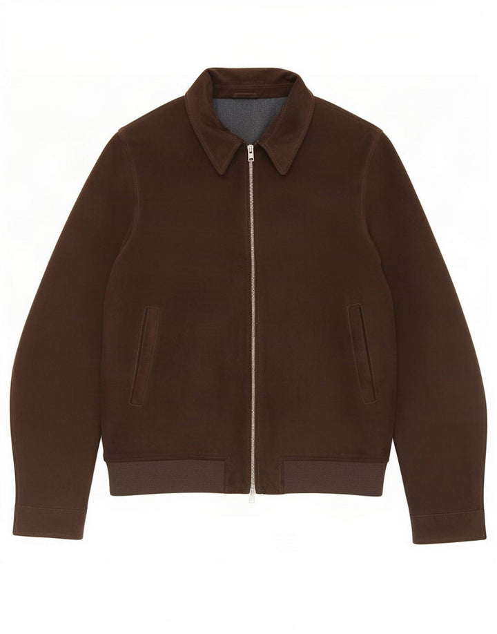 Giacca bomber da uomo in pelle scamosciata Brian Dales IT 54 2XL Pelle marrone