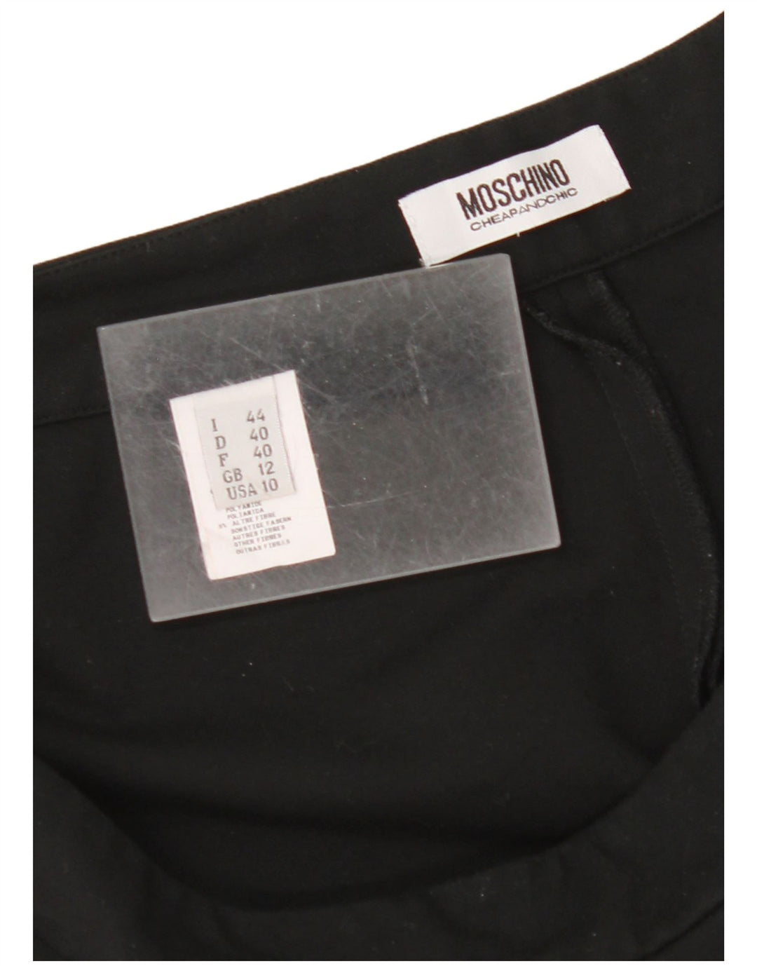 Pantaloni casual economici e chic da donna MOSCHINO UK 12 Medium W32 L29 Nero