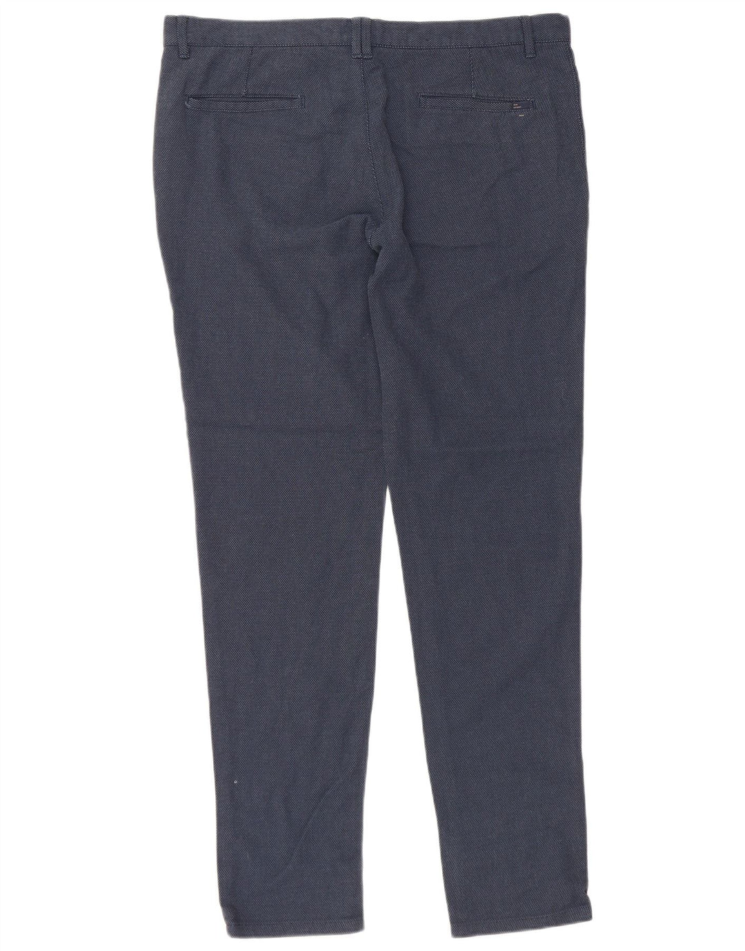 Pantaloni chino slim da uomo ZARA EU 46 XL W36 L32 cotone maculato blu navy