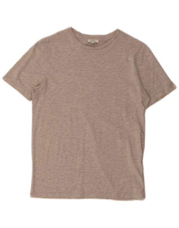 T-shirt da donna Reiss Top UK 14 cotone screziato beige medio
