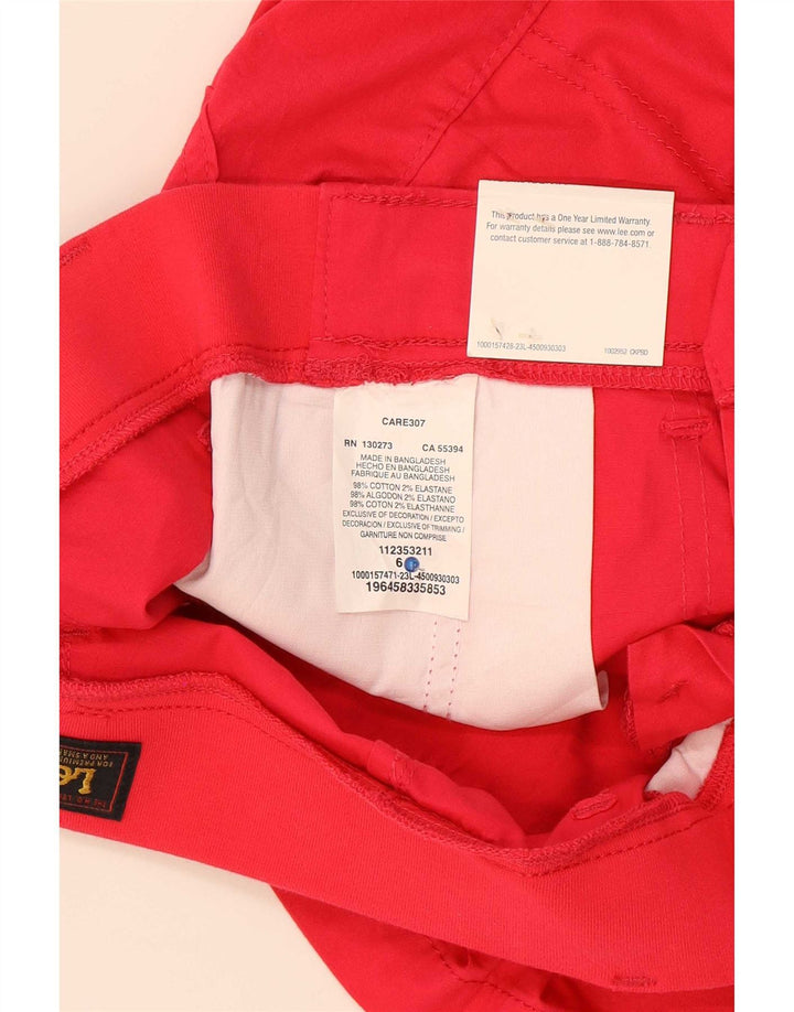 Pantaloncini chino da donna Lee US 6 medi W30 cotone rosso