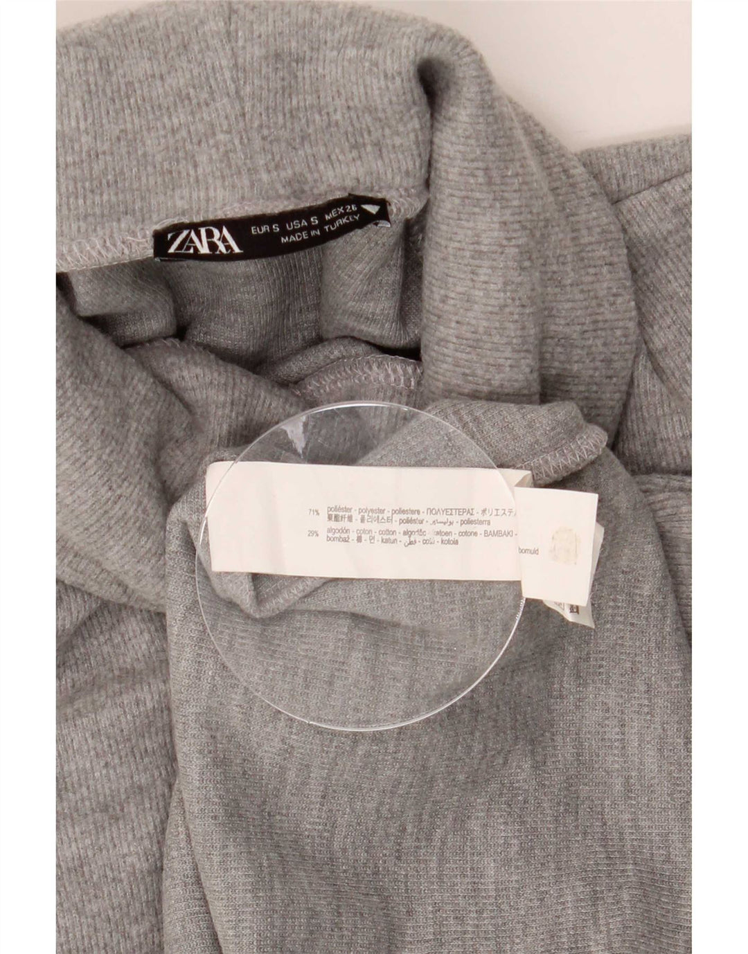 Canotta Zara da donna con collo alto UK 10 piccola poliestere grigio